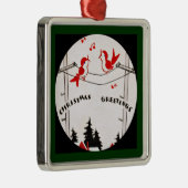 Art Deco Christmas Birds Ornament Aus Metall (Rechts)