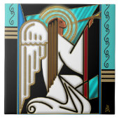 Art Deco Christmas Engel (Keramik Tile) Fliese (Vorderseite)