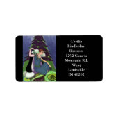 ART DECO CHRISTMAS, PASCALINE, Blau, Grün, Lila Adressaufkleber (Vorne)