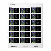 ART DECO CHRISTMAS, PASCALINE, Blau, Grün, Lila Adressaufkleber (Vorne)