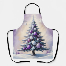 Art Deco Christmas Purple and Silver Haze  Schürze