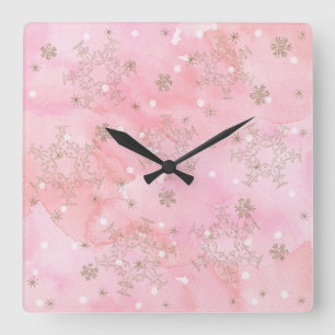 Art Deco Christmas Quadratische Wanduhr