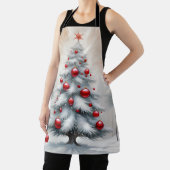 Art Deco Christmas Red Ornaments Winter Schürze (InSitu)