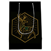 Art Deco Christmas Reindeer Gift Bag Mittlere Geschenktüte (Rückseite)