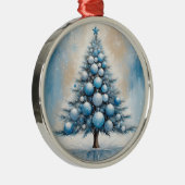 Art Deco Christmas Tree Blue Luxuriöse Ornamente (Rechts)
