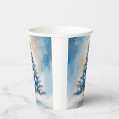 Art Deco Christmas Tree Blue Luxuriöse Ornamente Pappbecher (Rechts)