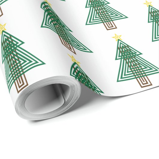 Art Deco Christmas Tree Geschenkpapier (Rolleneckpunkt)