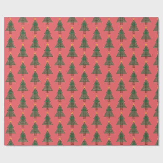 Art Deco Christmas Tree Geschenkpapier (Flach)