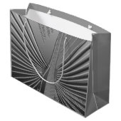 Art Deco Chrom Palmenblatt Große Geschenktüte (Rückseite Schrägansicht)