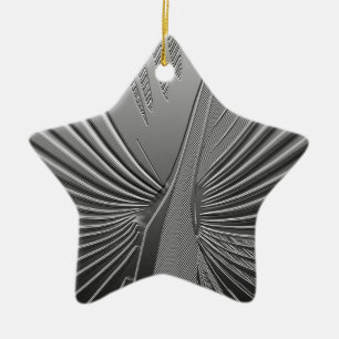 Art Deco Chrom Palmenblatt Keramikornament
