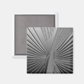 Art Deco Chrom Palmenblatt Magnet (Vorderseite/Rückseite)