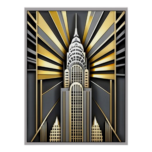Art Deco Chrysler Building Poster. Poster (Vorderseite)