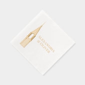 Art Deco Chrysler Gebäude NYC Wedding Couple Servietten Mit Folie (Rechts)