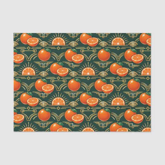 Art Deco Citrus Grove Pattern Seidenpapier (Vorderseite)