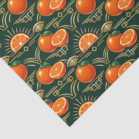 Art Deco Citrus Grove Pattern Seidenpapier (Ausschnitt)