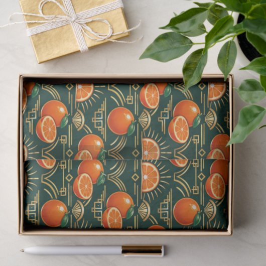 Art Deco Citrus Grove Pattern Seidenpapier (Geschenk)