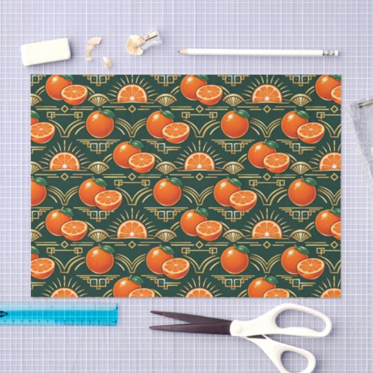 Art Deco Citrus Grove Pattern Seidenpapier (Handwerk)