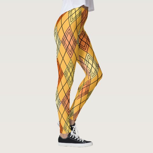 Art Deco Citrus Raute Leggings (Rechts)