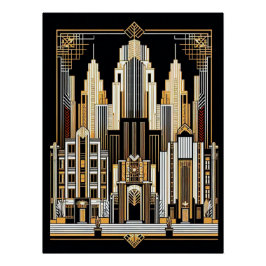 Art Deco City Style Poster. Poster