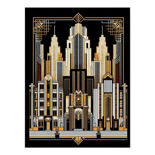 Art Deco City Style Poster. Poster (Vorderseite)