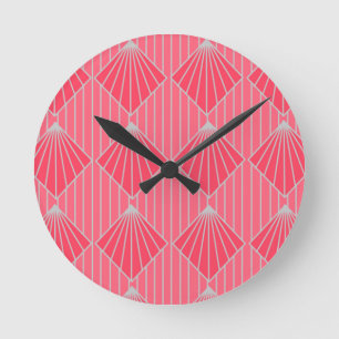 Art Deco Clam Muscheln Runde Wanduhr