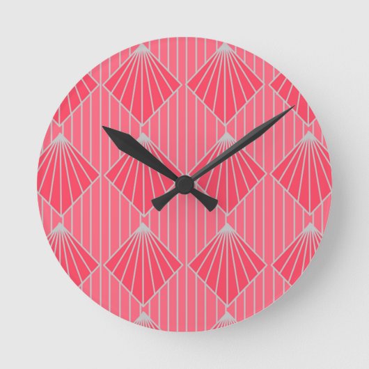 Art Deco Clam Muscheln Runde Wanduhr (Vorderseite)