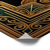 Art Deco Clapperboard Cyborg Silhouette Art Poster (Ecke)