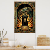 Art Deco Clapperboard Cyborg Silhouette Art Poster (Küche)