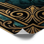 Art Deco Clapperboard Cyborg Silhouette Art Poster (Ecke)