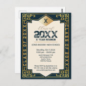 Art Deco "Class" Ihr Jahr High School Wiedersehen Postkarte (Vorne/Hinten)