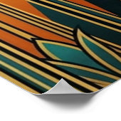 Art Deco Climbing Black Cat Wall Art Poster (Ecke)