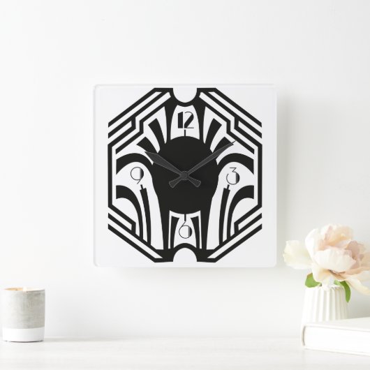 Art Deco Clock Quadratische Wanduhr (Zuhause)