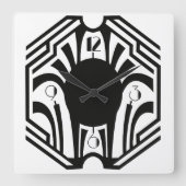Art Deco Clock Quadratische Wanduhr (Vorderseite)