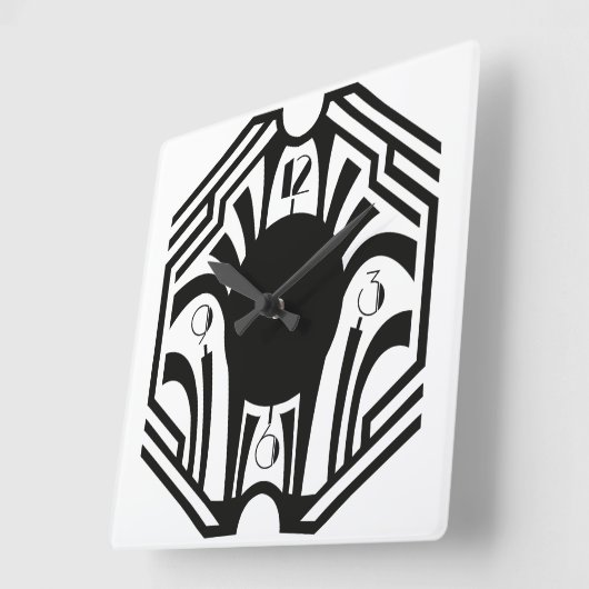 Art Deco Clock Quadratische Wanduhr (Winkel)