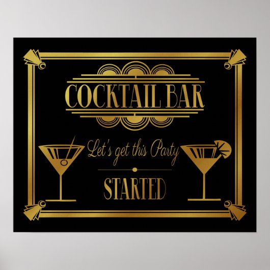 ART Deco Cocktail Bar Zeichen Gatsby Party der 192 Poster (Vorne)