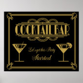 ART Deco Cocktail Bar Zeichen Gatsby Party der 192 Poster (Vorne)