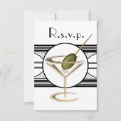 Art Deco Cocktail Design RSVP Karten (Vorderseite)