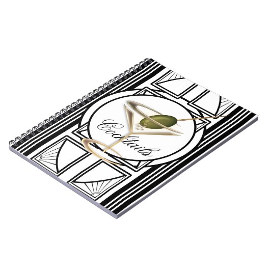 Art Deco Cocktail Notebook Notizblock (Linke Seite)
