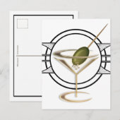 Art Deco Cocktail Postkarte (Vorne/Hinten)
