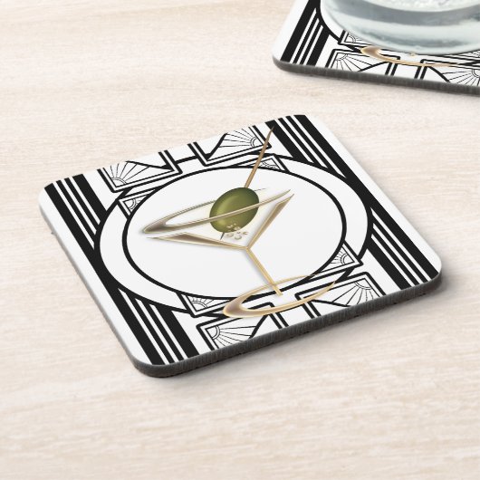 Art Deco Cocktail Untersetzer Set (6) (Linke Seite)