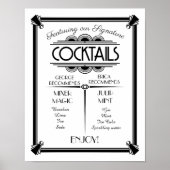 Art-Deco-Cocktail-Zeichen, Unterschrift, Bar Poster (Vorne)