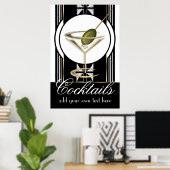 Art Deco Cocktails Großes individuelles Poster (Heimbüro)