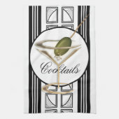 Art Deco Cocktails Tea Towel Geschirrtuch (Vertikal)