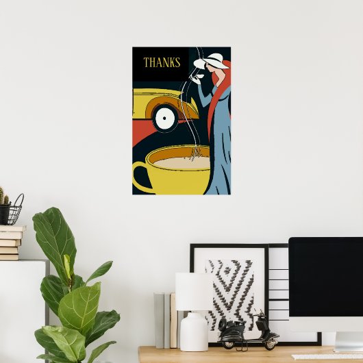 Art Deco Coffee Time dank Poster (Heimbüro)