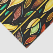 Art Deco Colorful Leaves Reeds Stained Glass Seidenpapier (Detail)