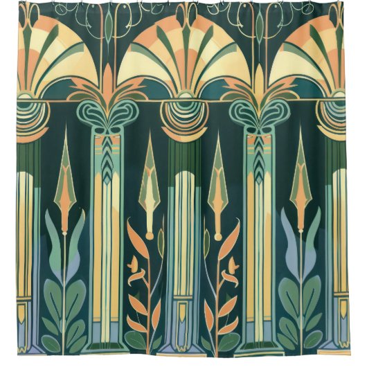 Art Deco Columns Duschvorhang (Vorderseite)