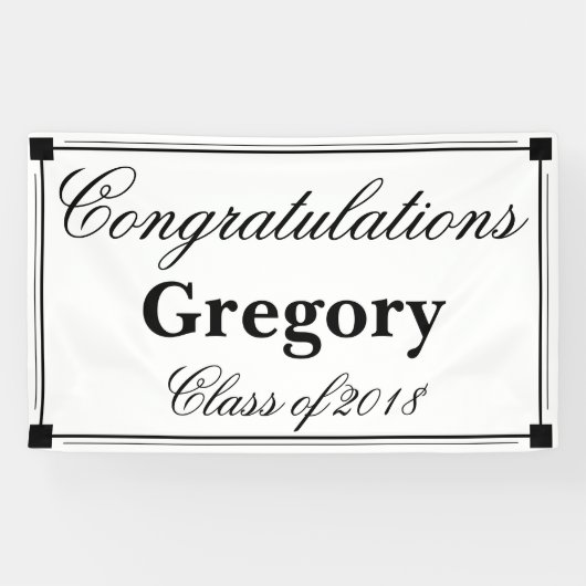 Art Deco Congratulation Graduation Party Banner (Horizontal)