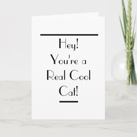 Art Deco Cool Cat Geburtstagskarte Karte (Vorderseite)