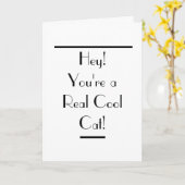 Art Deco Cool Cat Geburtstagskarte Karte (Gelbe Blume)