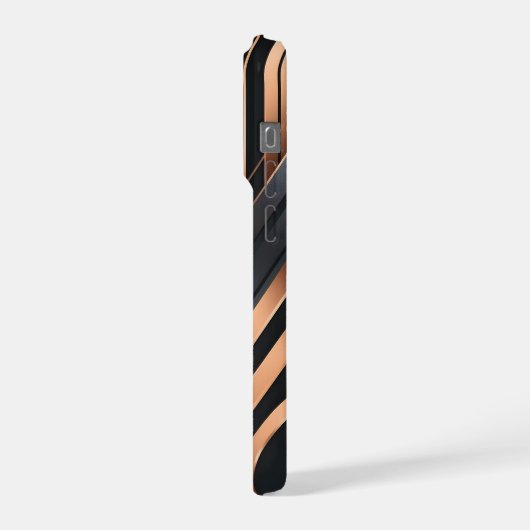 Art Deco Copper & Silver Geometric Design iPhone Hülle (Linke Seite)